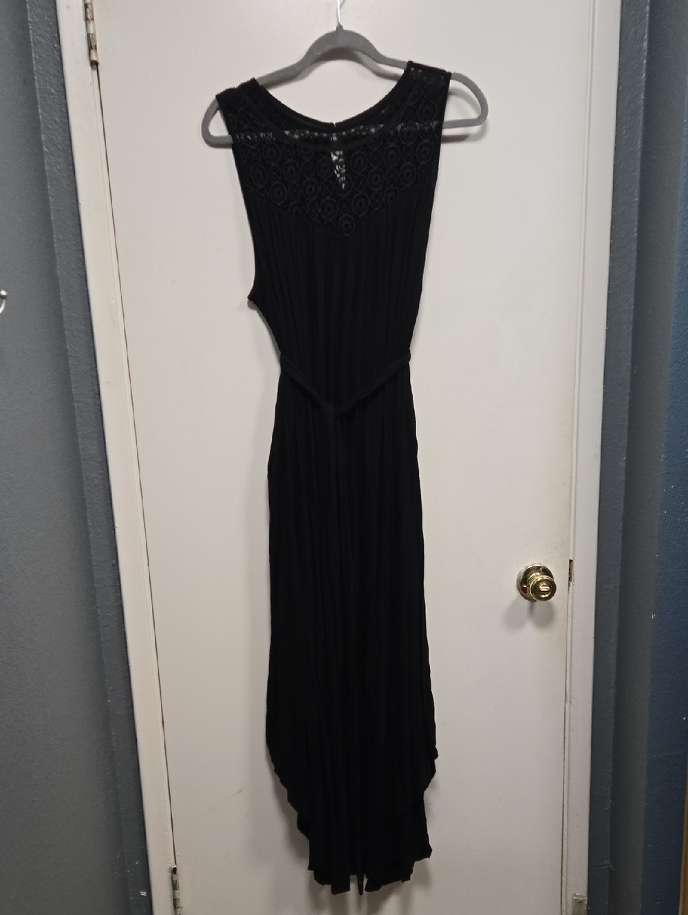Lane Bryant Black Lace Yoke Sleeveless Maxi Dress